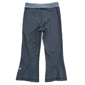 Lululemon Gather & Crow Crop Flare Yoga Pants Sz 4 Gray Split Hem Y2K Activewear